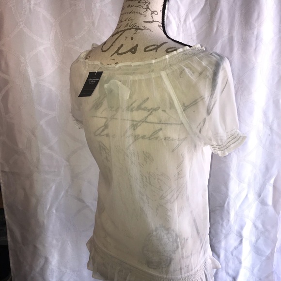 A&F S Ivory See through Blouse - Picture 5 of 8